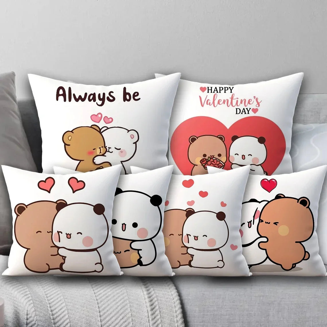 Bubu Dudu Pillow Cover Birthday Wedding Gifts 45x45 Cushions Covers Dakimakura Throw Pillows Square Pillowcase Cute