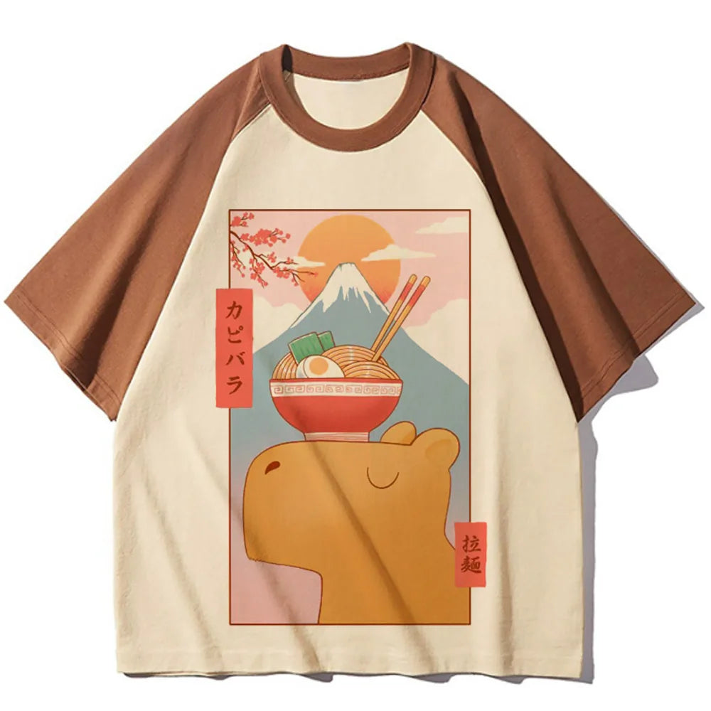 Capybara t-shirts women designer t shirt female harajuku comic clothing