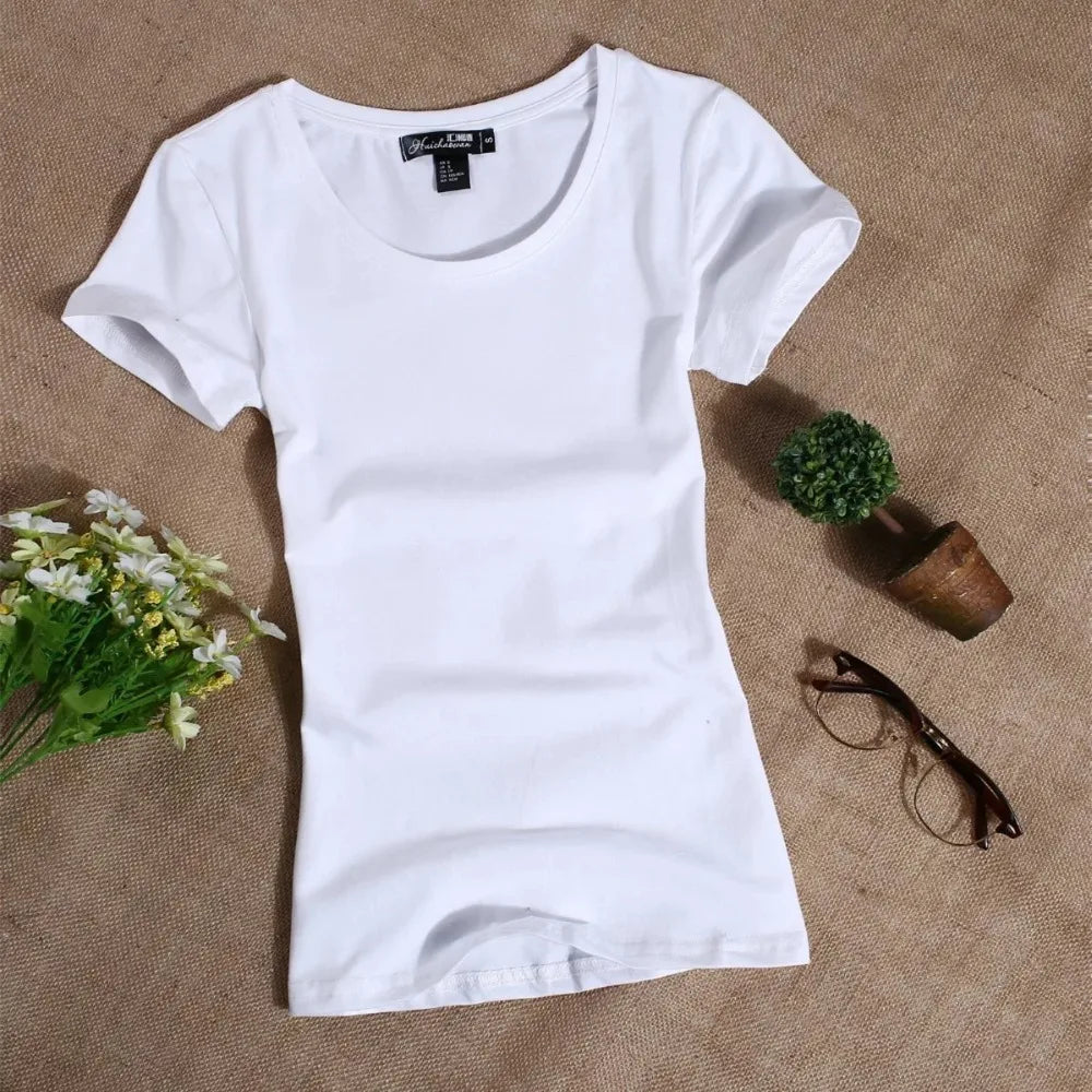 MRMT 2025 Women's T Shirt Casual Women Short Sleeved Slim Solid Color Simple Pure Tees Womens T-Shirt For Female Women T shirts