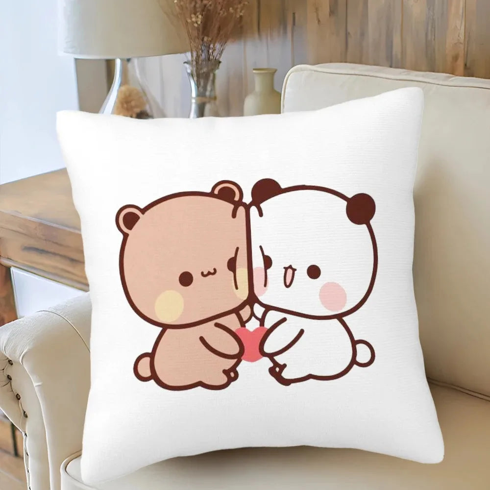 Bubu Dudu Cushion Cover Love Themed Home Decor Pillowcase Soft Throw Pillows for Living Room Bedroom Sofa Daily Decoration Gifts