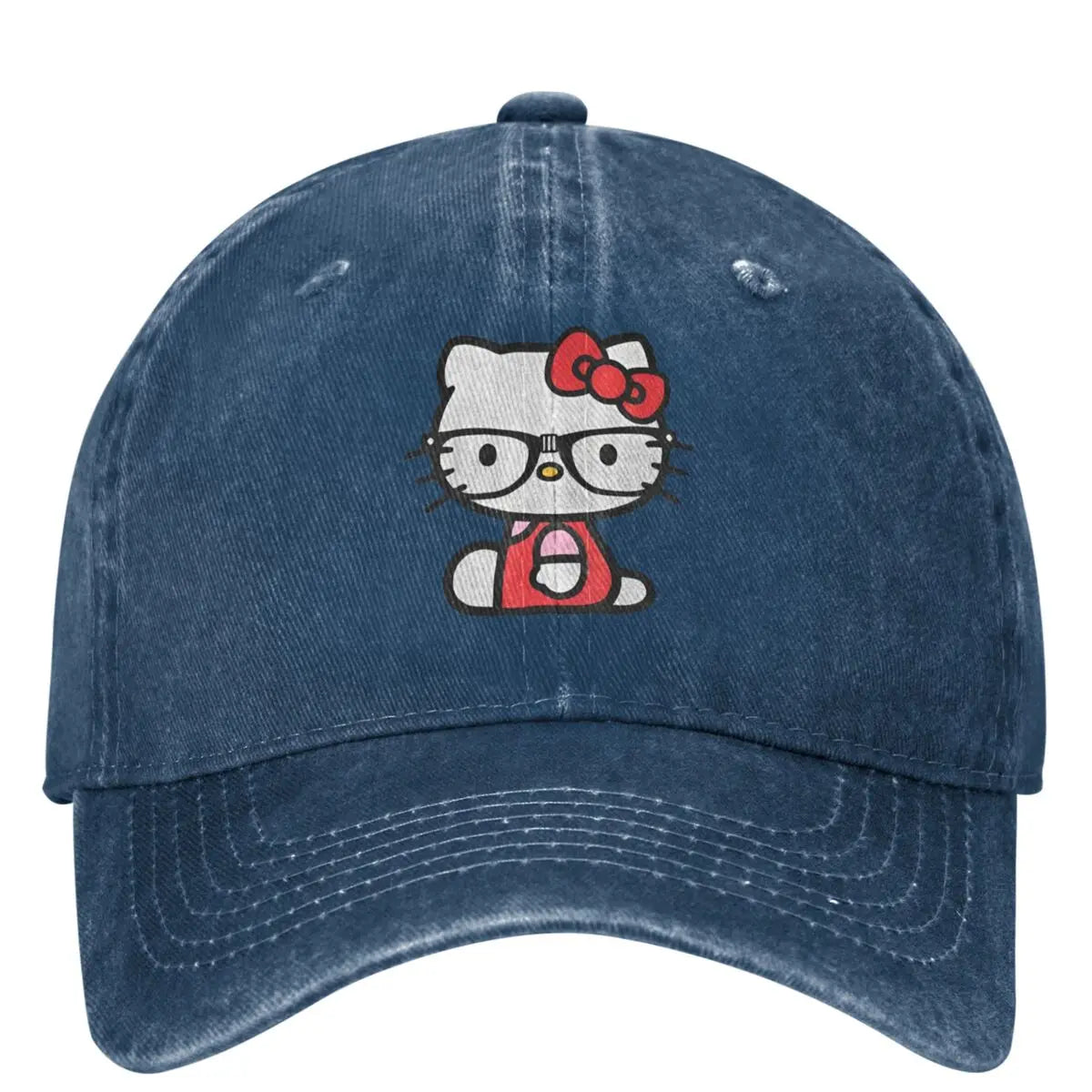 Hello Kitty Nerd Glasses Baseball Cap y2k Retro Men Women Trucker Hat Sunshade Outdoor Gym Baseball Caps Birthday Present