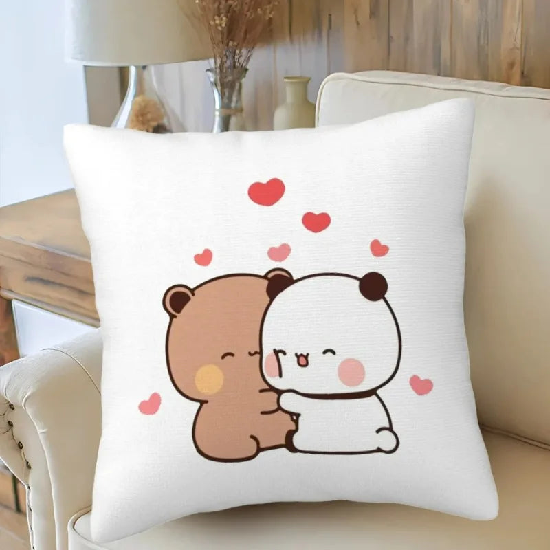 Bubu Dudu Cushion Cover Love Themed Home Decor Pillowcase Soft Throw Pillows for Living Room Bedroom Sofa Daily Decoration Gifts