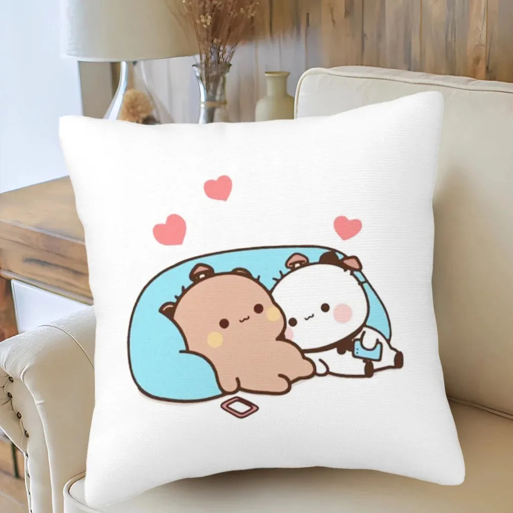 Bubu Dudu Cushion Cover Love Themed Home Decor Pillowcase Soft Throw Pillows for Living Room Bedroom Sofa Daily Decoration Gifts