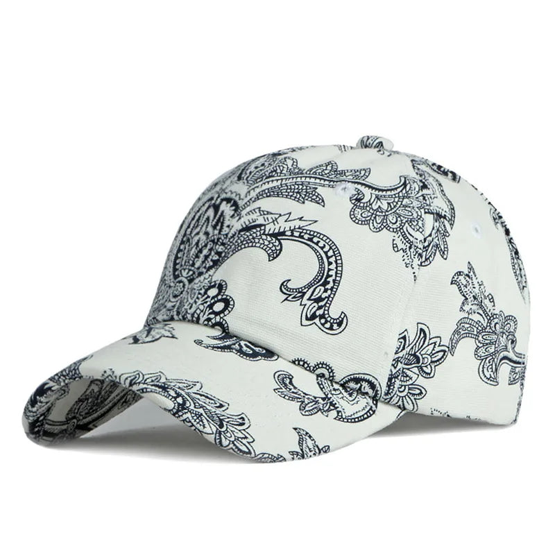 Boho Tropical Print Baseball Cap Women Outdoor Washed Denim Cap Female Fashion Visor Bohemian Jeans Men Sport Street Sun Hats