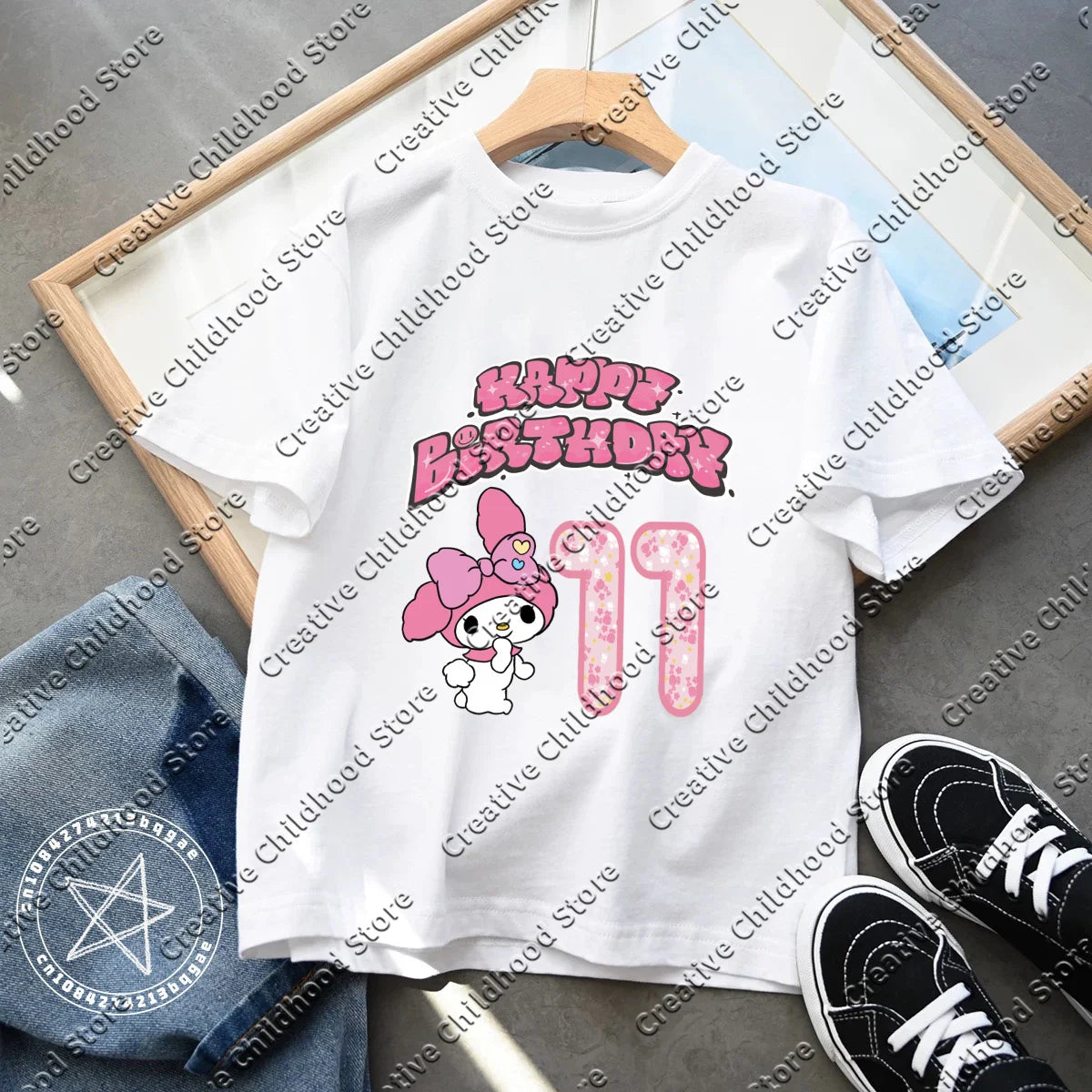 Sanrio My Melody Birthday Number 1-14 T-shirt Kawaii T Shirt Anime Cartoons Children Casual Clothes T Shirts Kid Girl Boy Tops