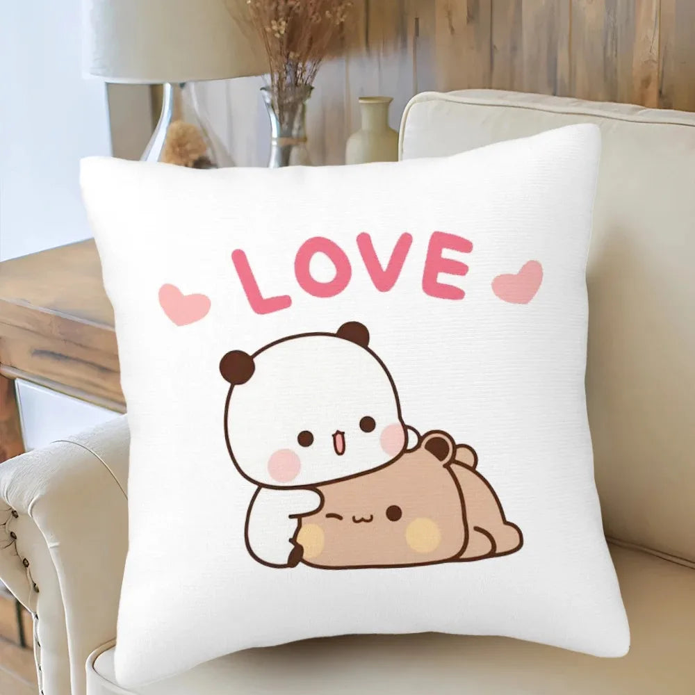 Bubu Dudu Cushion Cover Love Themed Home Decor Pillowcase Soft Throw Pillows for Living Room Bedroom Sofa Daily Decoration Gifts