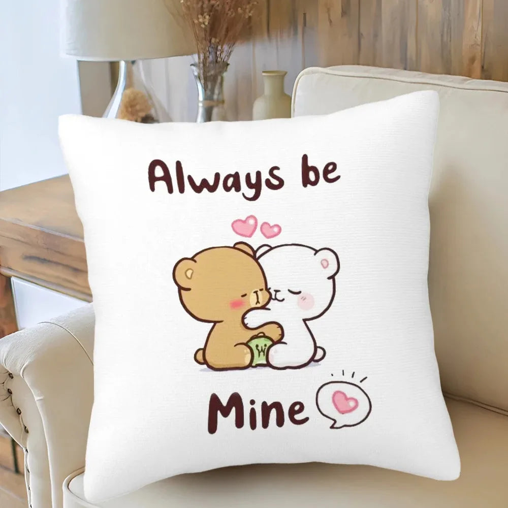 Bubu Dudu Cushion Cover Love Themed Home Decor Pillowcase Soft Throw Pillows for Living Room Bedroom Sofa Daily Decoration Gifts