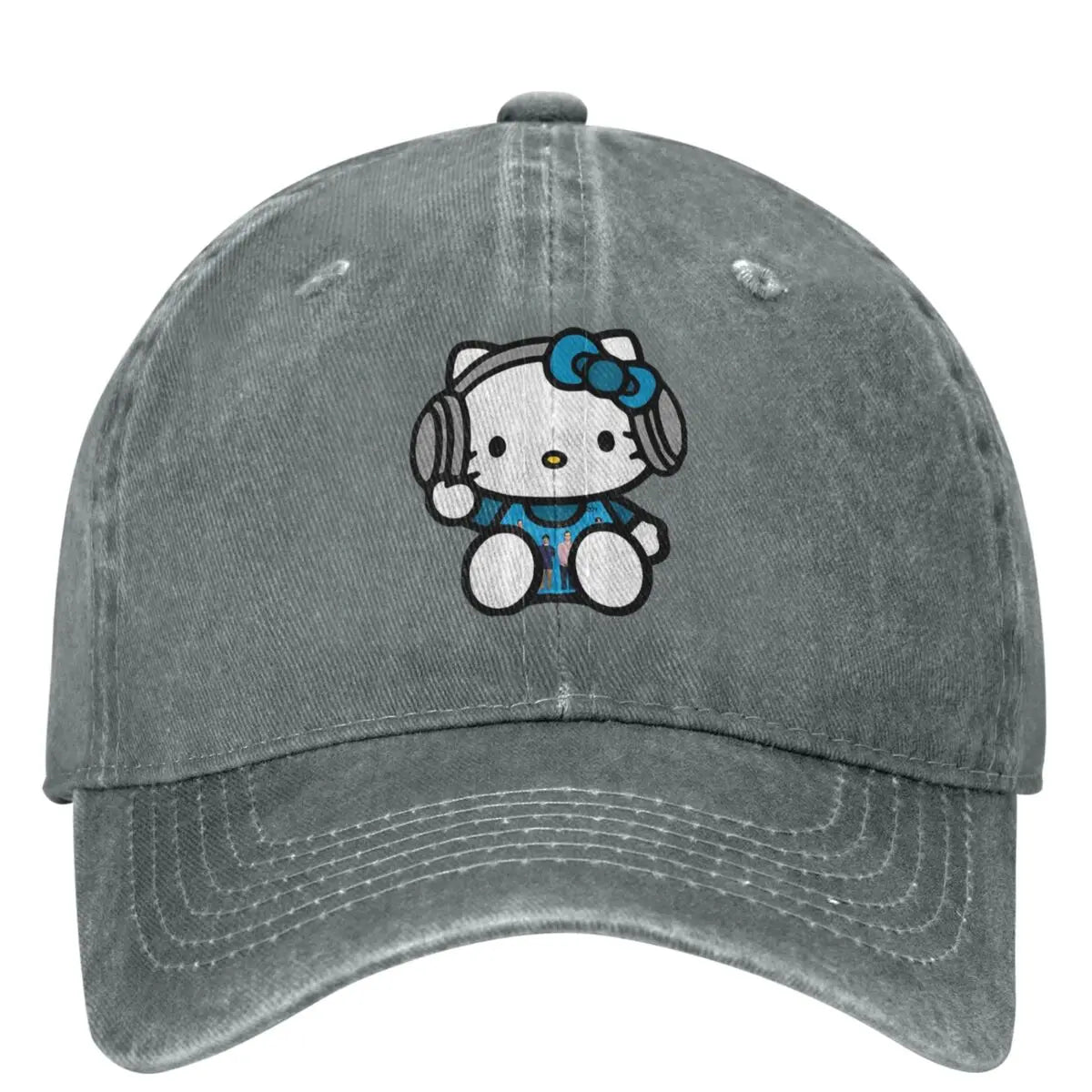 Hello Kitty Earphones Baseball Cap Vintage Unisex Teens Trucker Dad Hat Sun-Proof Kpop Rock Snapback Cap Birthday Gift