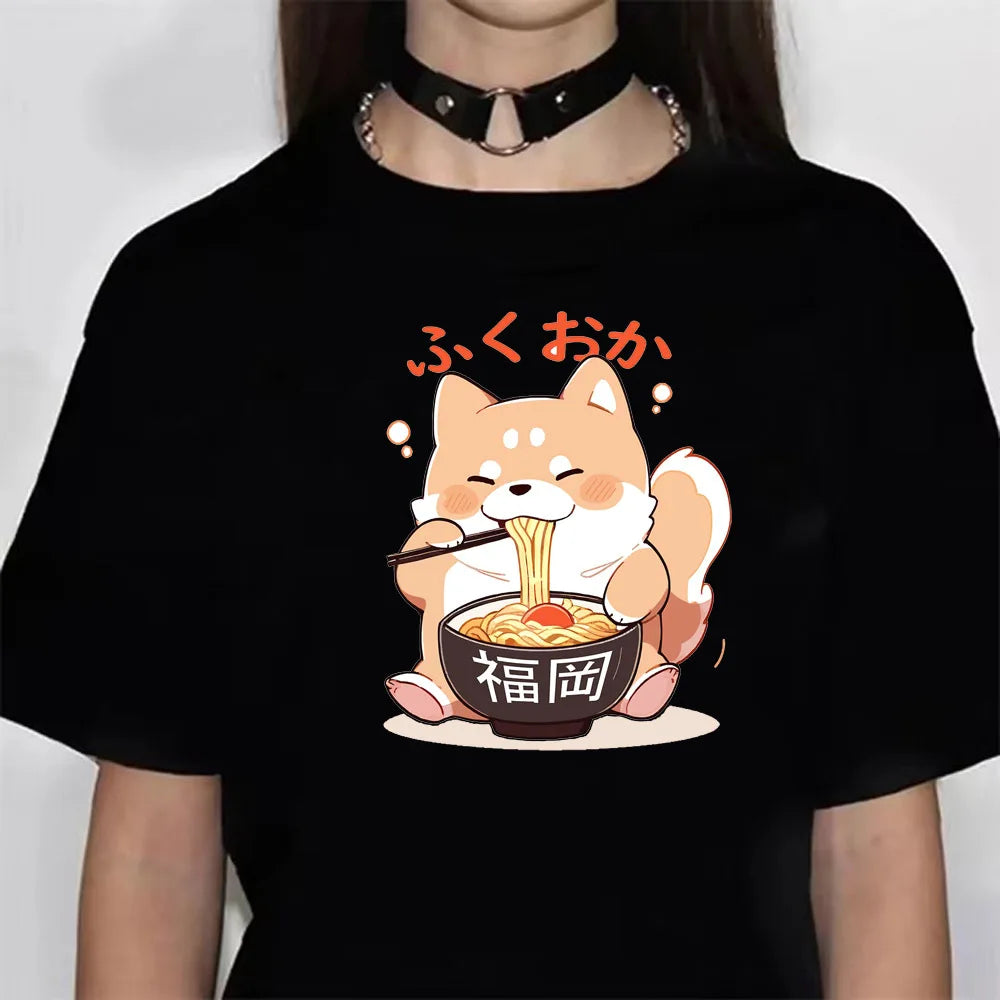 Shiba Inu Tee women athleisure harajuku summer tshirt girl anime clothing