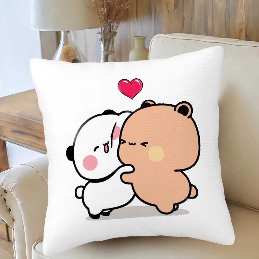 Bubu Dudu Cushion Cover Love Themed Home Decor Pillowcase Soft Throw Pillows for Living Room Bedroom Sofa Daily Decoration Gifts