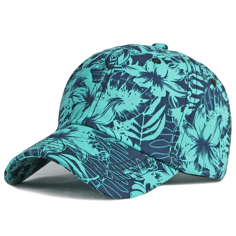 Boho Tropical Print Baseball Cap Women Outdoor Washed Denim Cap Female Fashion Visor Bohemian Jeans Men Sport Street Sun Hats