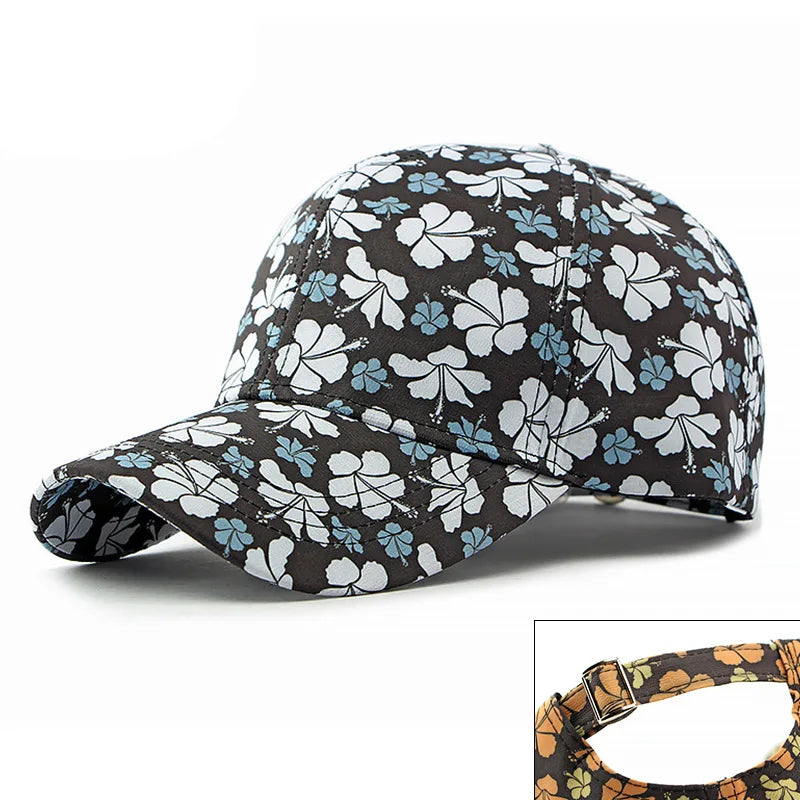 Boho Tropical Print Baseball Cap Women Outdoor Washed Denim Cap Female Fashion Visor Bohemian Jeans Men Sport Street Sun Hats