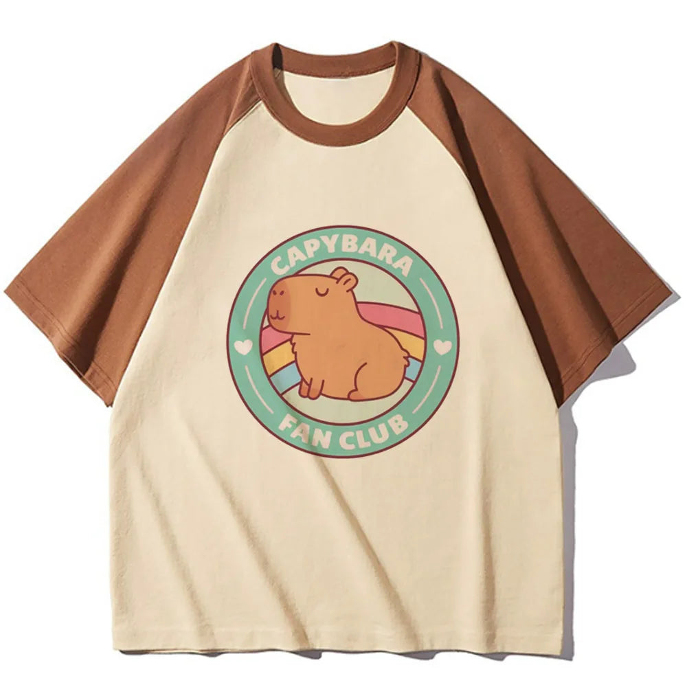 Capybara t-shirts women designer t shirt female harajuku comic clothing